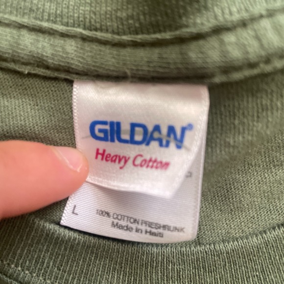 Gildan Mens Milwaukee Rally 2014 Eagle American Flag T-Shirt Olive Green Large - Picture 3 of 3